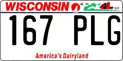 WI license plate 167PLG