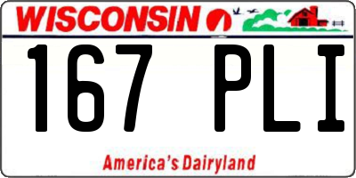 WI license plate 167PLI