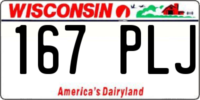 WI license plate 167PLJ