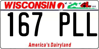 WI license plate 167PLL