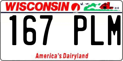 WI license plate 167PLM