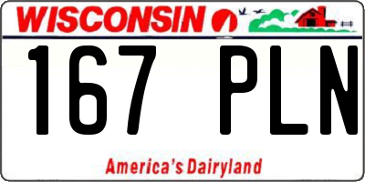 WI license plate 167PLN