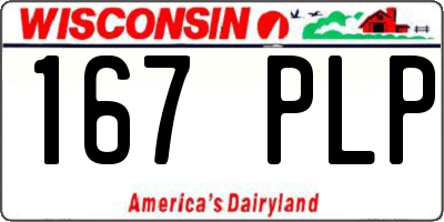 WI license plate 167PLP