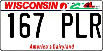 WI license plate 167PLR
