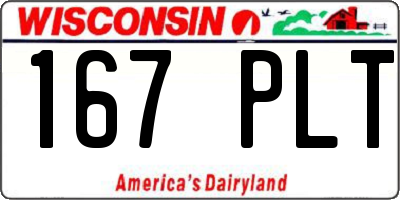 WI license plate 167PLT