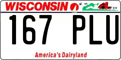 WI license plate 167PLU