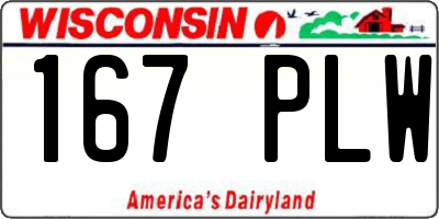 WI license plate 167PLW