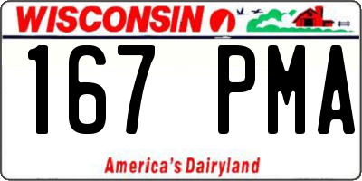 WI license plate 167PMA
