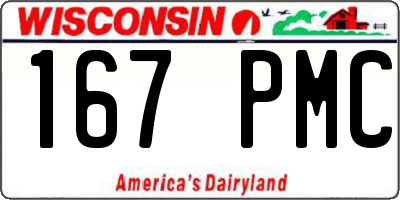 WI license plate 167PMC