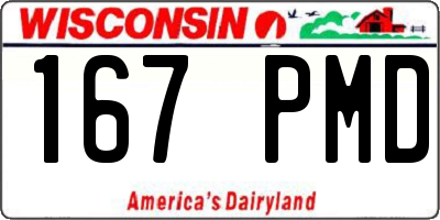 WI license plate 167PMD