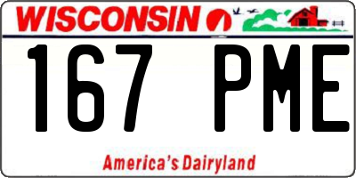 WI license plate 167PME