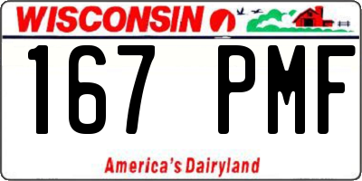 WI license plate 167PMF