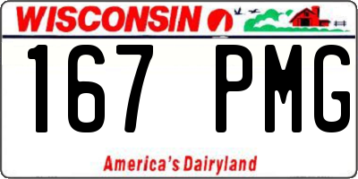 WI license plate 167PMG