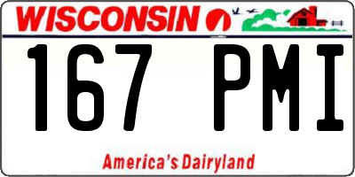 WI license plate 167PMI