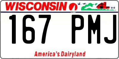 WI license plate 167PMJ