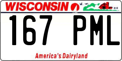 WI license plate 167PML