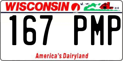 WI license plate 167PMP