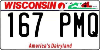 WI license plate 167PMQ