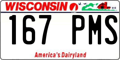 WI license plate 167PMS
