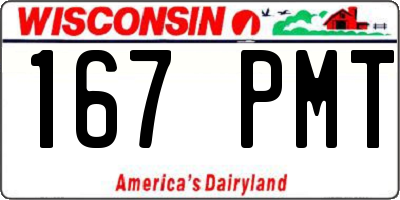 WI license plate 167PMT