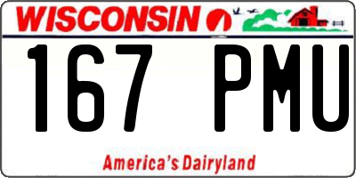 WI license plate 167PMU