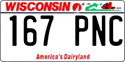 WI license plate 167PNC