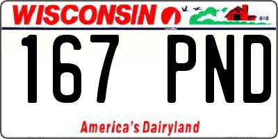 WI license plate 167PND
