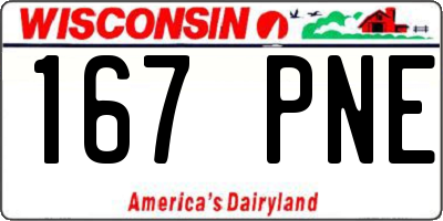 WI license plate 167PNE
