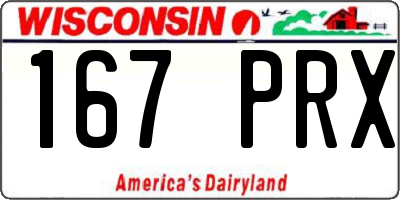 WI license plate 167PRX