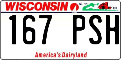 WI license plate 167PSH