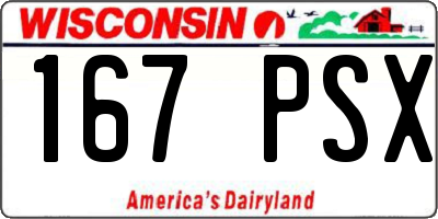 WI license plate 167PSX