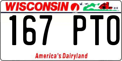 WI license plate 167PTO