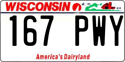 WI license plate 167PWY