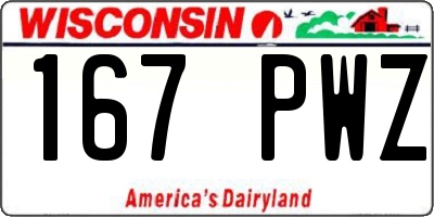 WI license plate 167PWZ