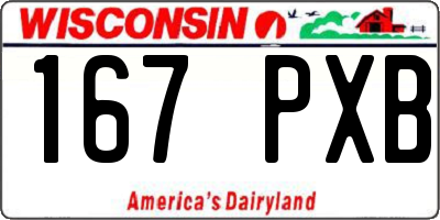 WI license plate 167PXB
