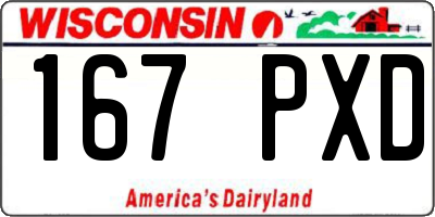 WI license plate 167PXD