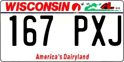 WI license plate 167PXJ