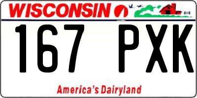 WI license plate 167PXK