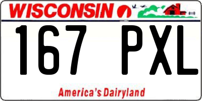 WI license plate 167PXL