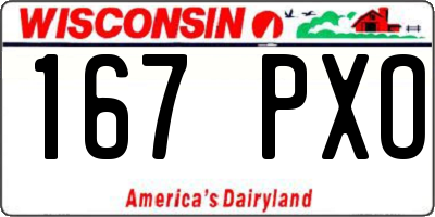 WI license plate 167PXO