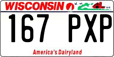 WI license plate 167PXP