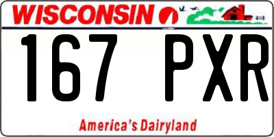 WI license plate 167PXR