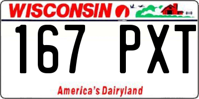 WI license plate 167PXT