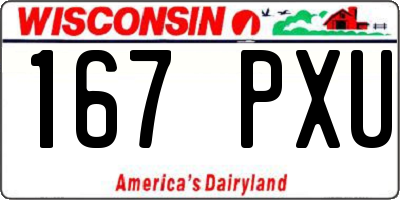 WI license plate 167PXU