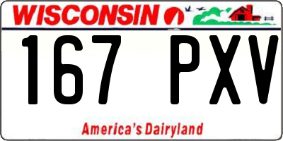 WI license plate 167PXV