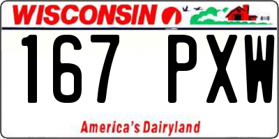 WI license plate 167PXW