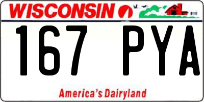 WI license plate 167PYA
