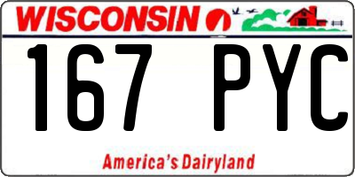 WI license plate 167PYC
