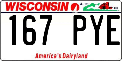 WI license plate 167PYE