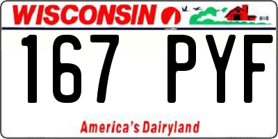WI license plate 167PYF